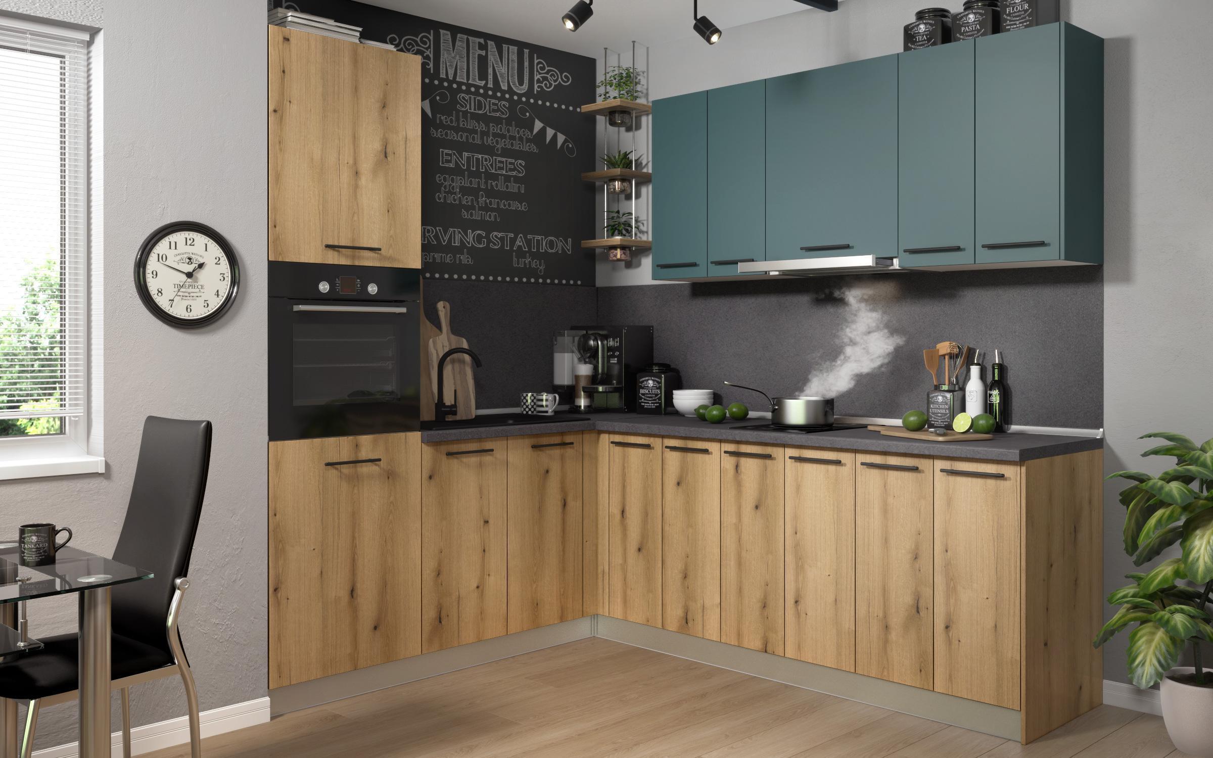 Kitchen corner cabinet Dakota 26, petrol  3